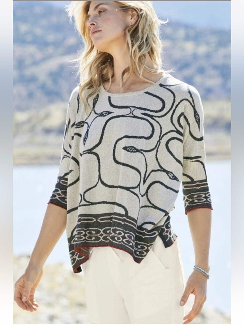 PERUVIAN CONNECTION KOCHI Top in Jacquard Pima M/L $169